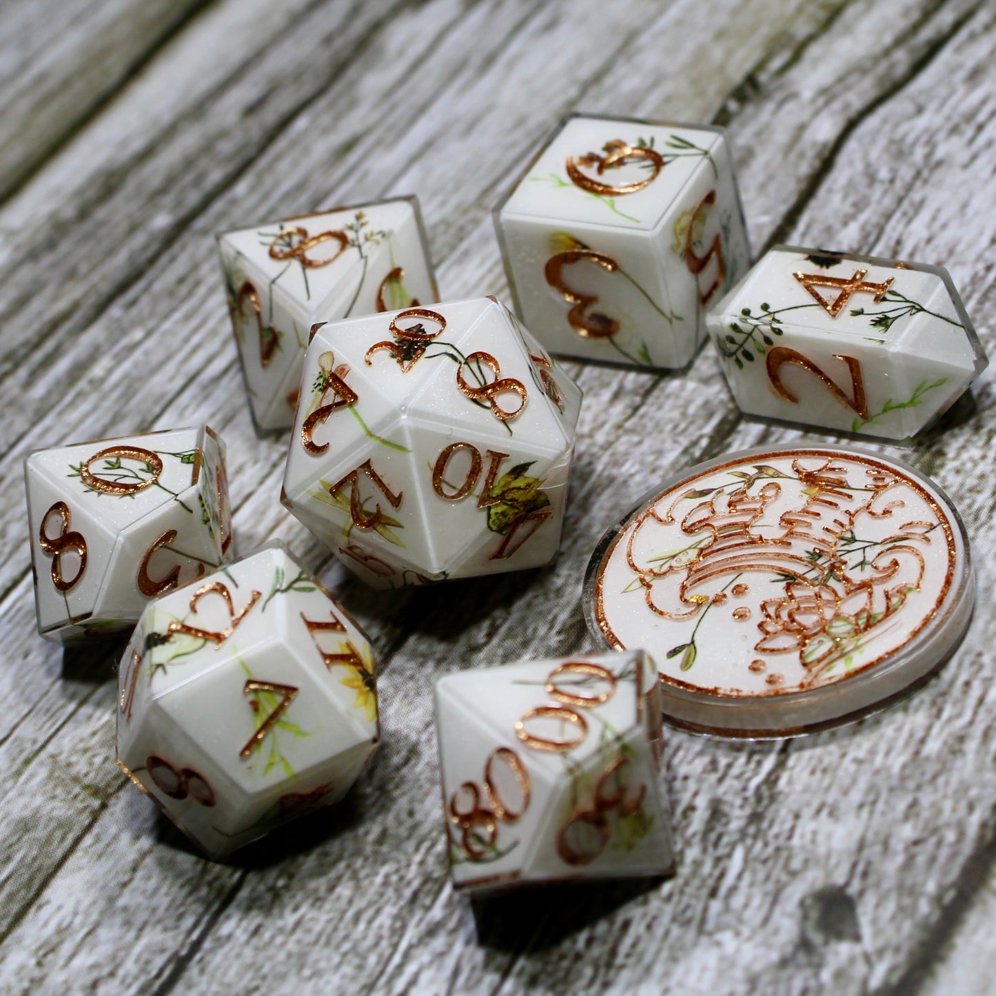 Autumn Graphic Flowers Dice Set