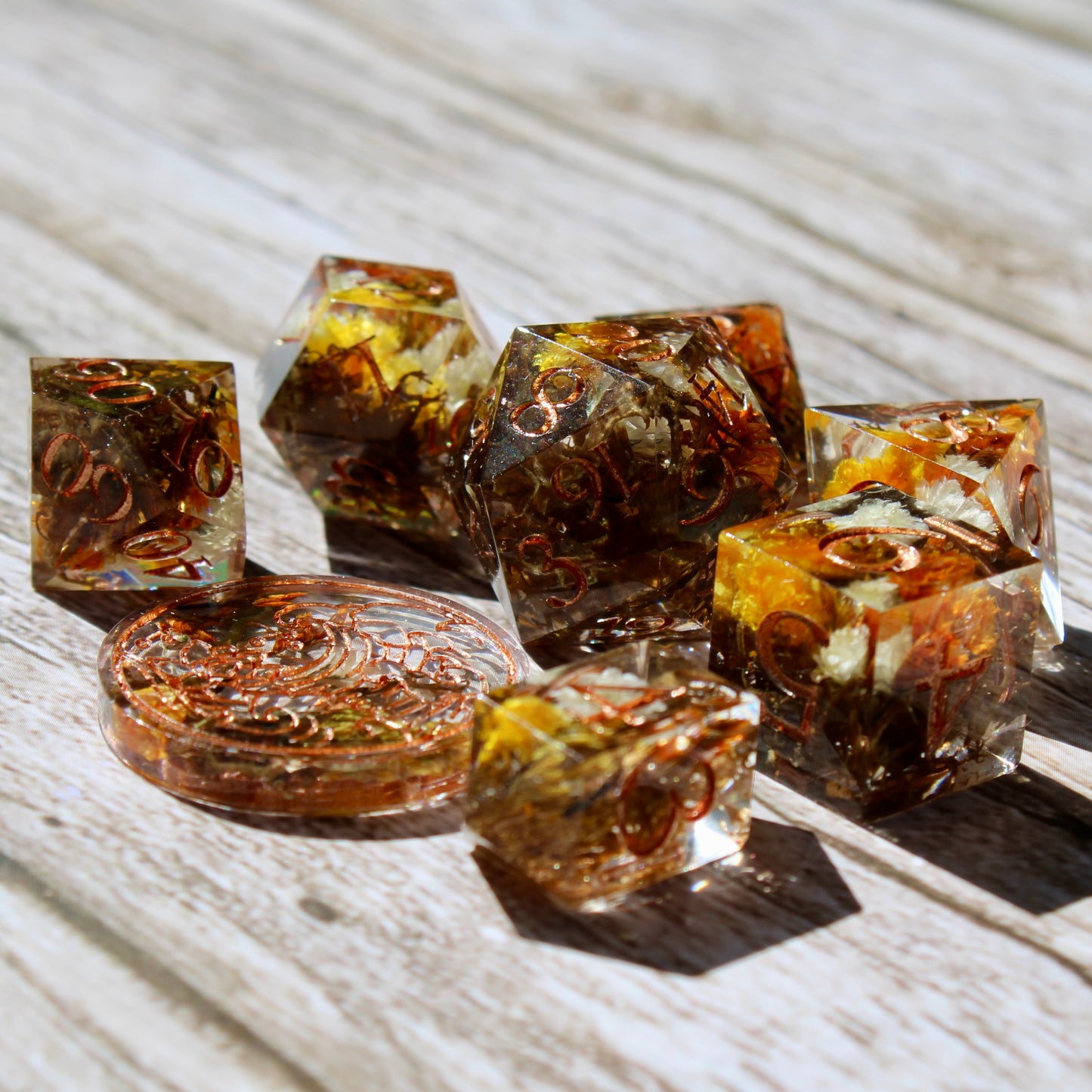 Autumn Flower Dice Set