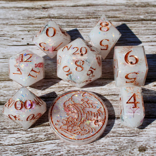 Graphic Flower Dice Set