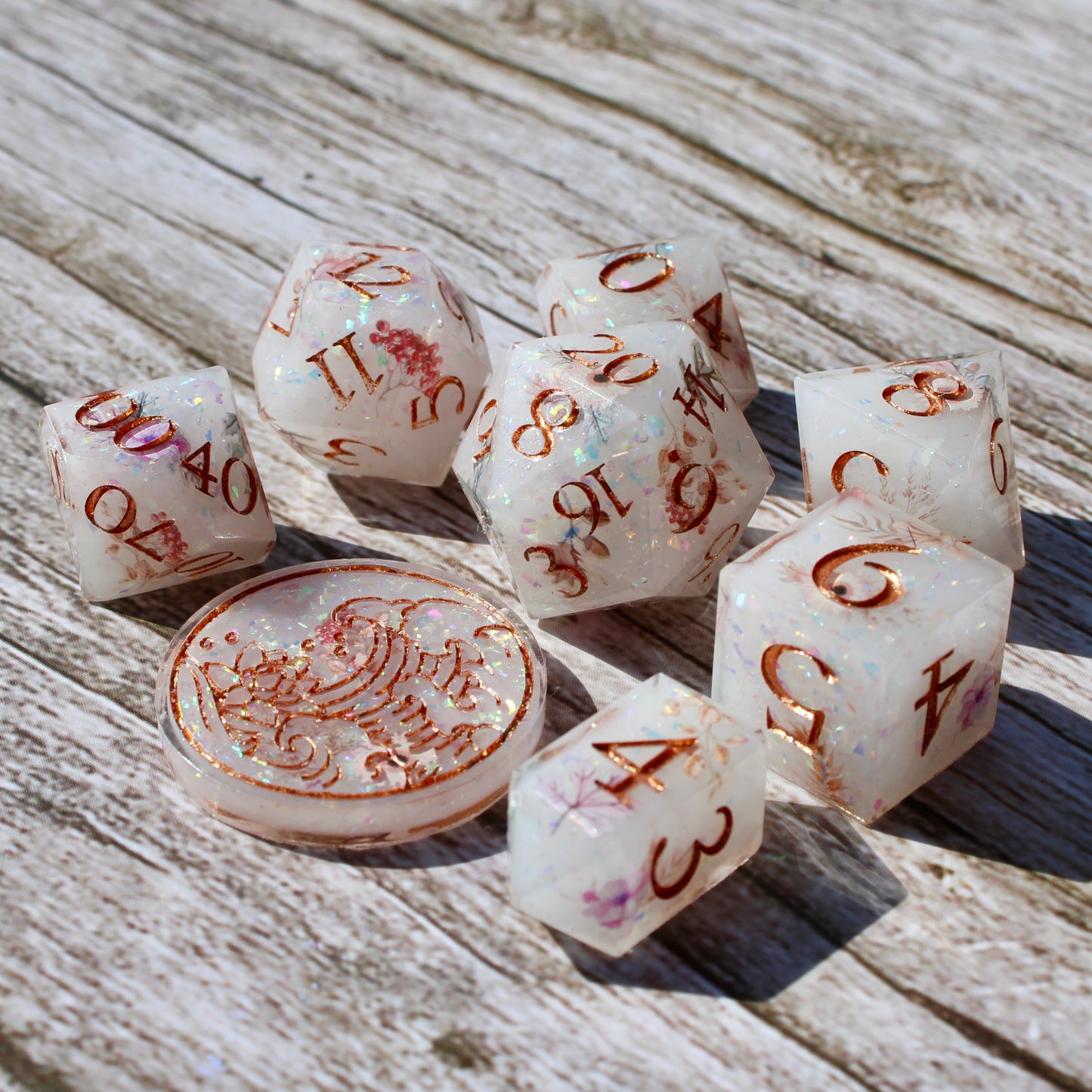 Graphic Flower Dice Set