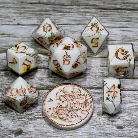 Autumn Graphic Flowers Dice Set